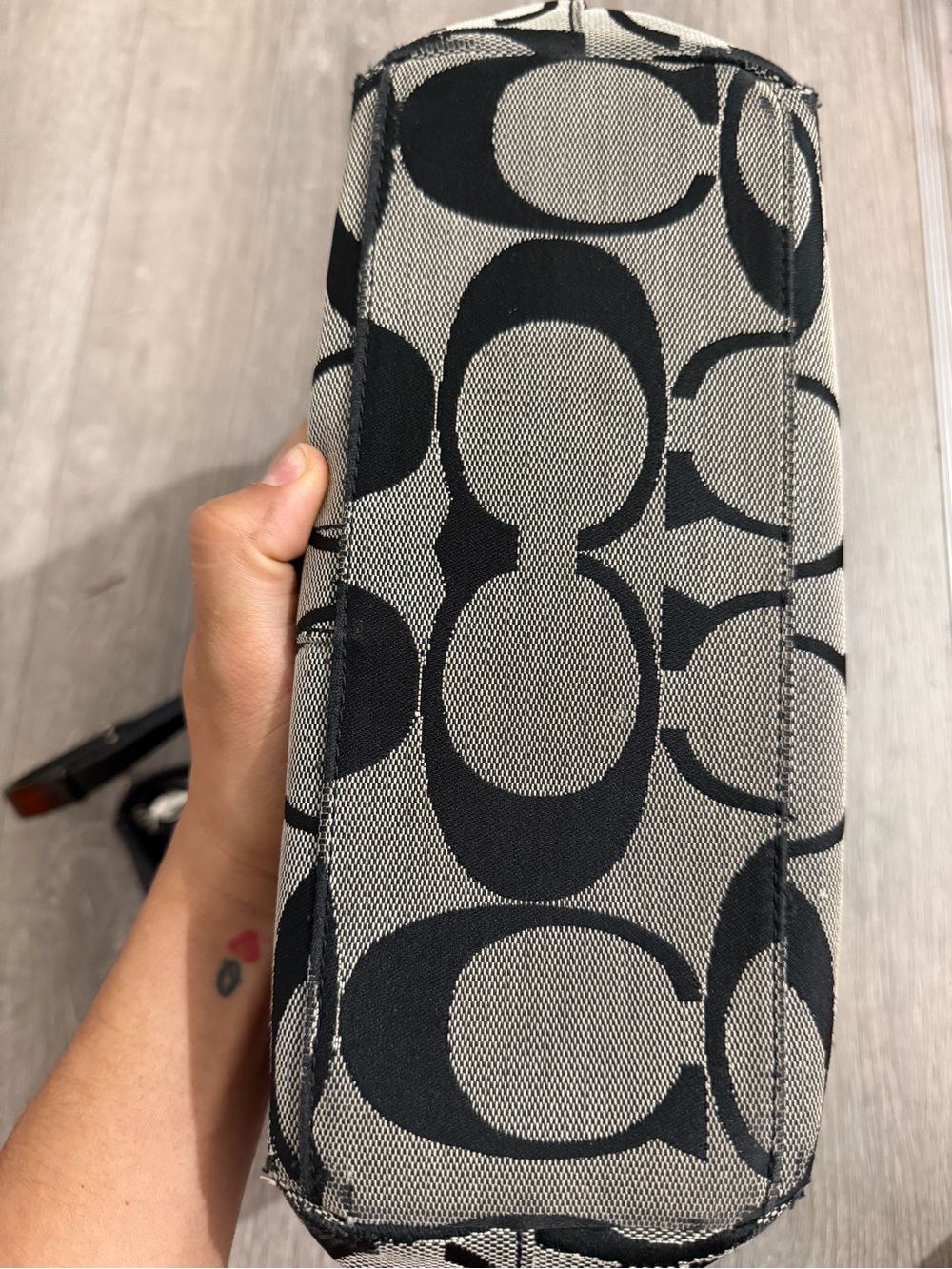 Coach Black and Silver Signature Logo Tote - Picture 10 of 11
